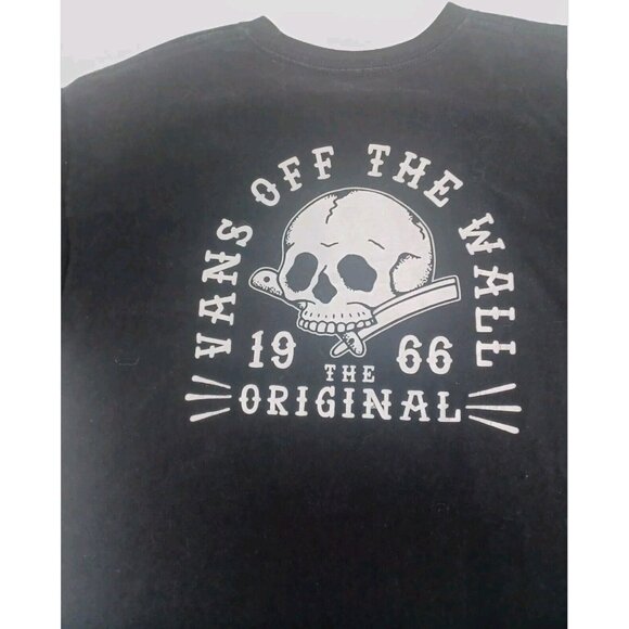 Vans off The Wall T-shirt Classic 1966 Black Skull & Switchblade Size Medium - Picture 2 of 5